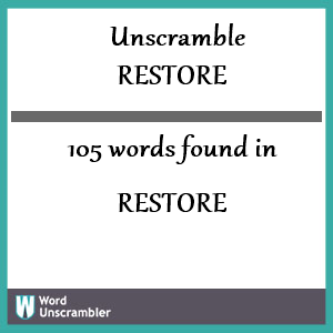 unscramble restore