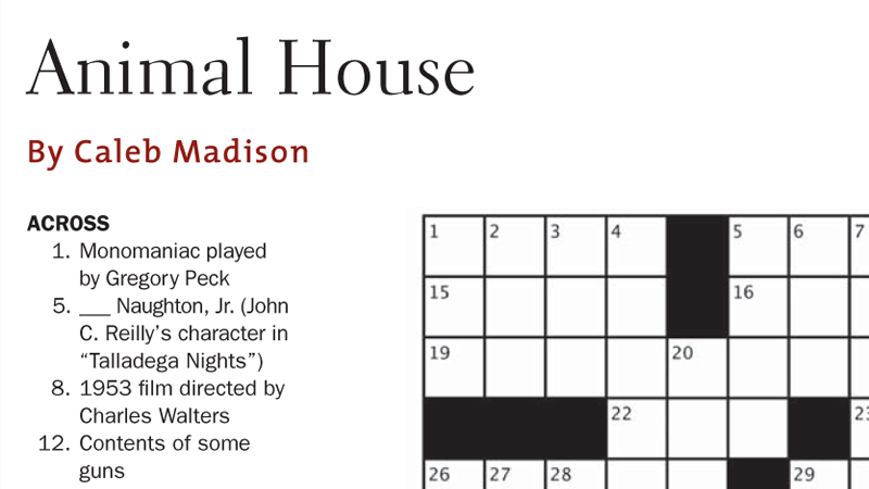 animal house crossword clue