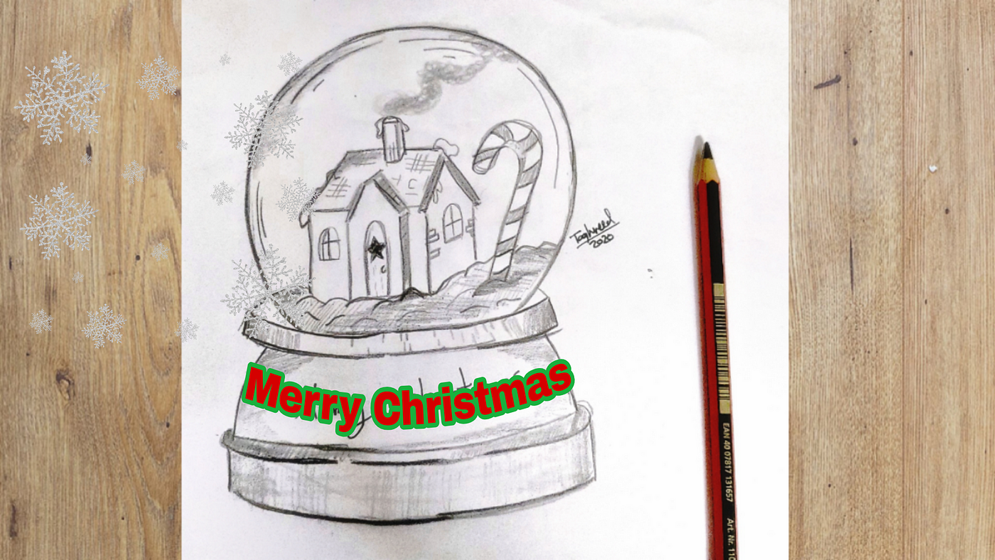 pencil sketch christmas drawings