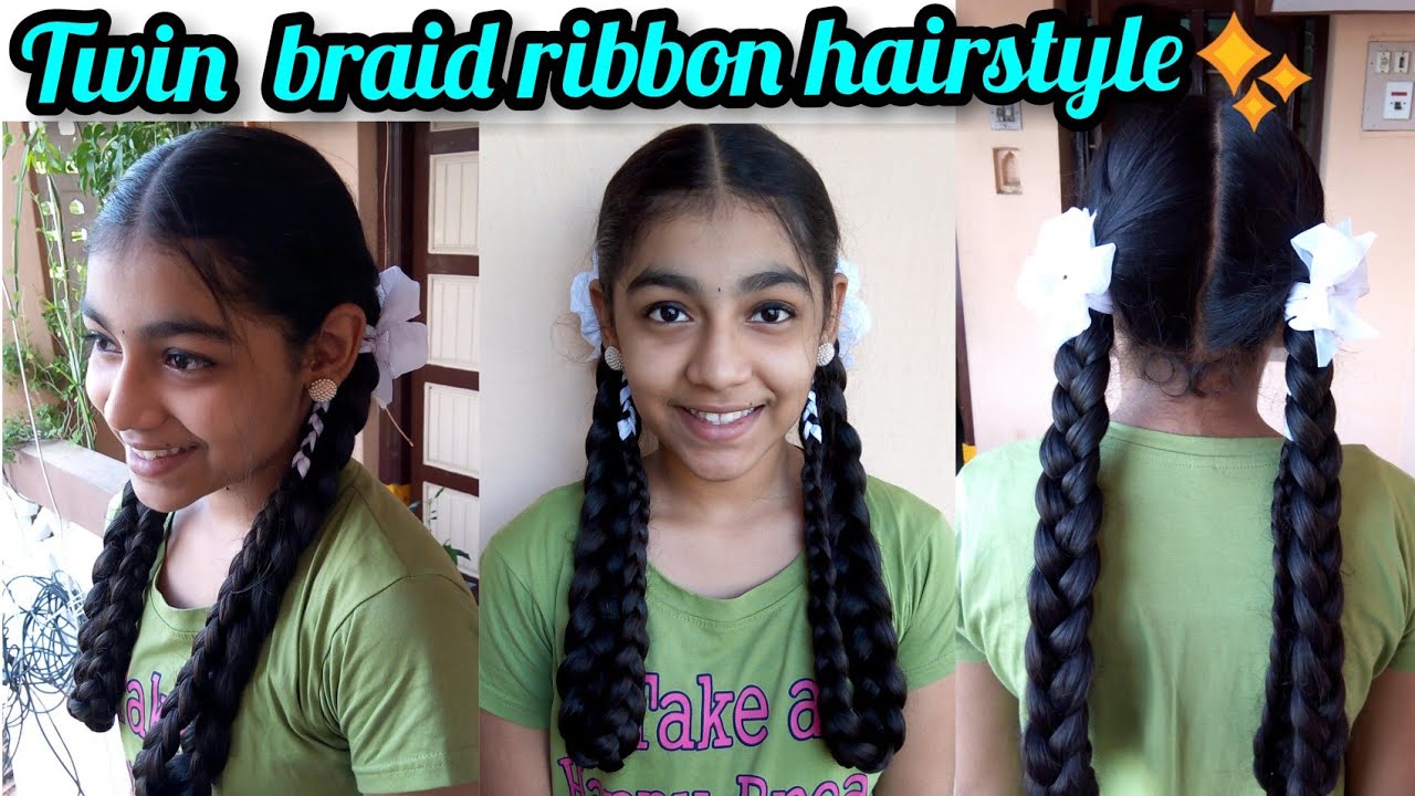 two plaits hairstyle for indian school