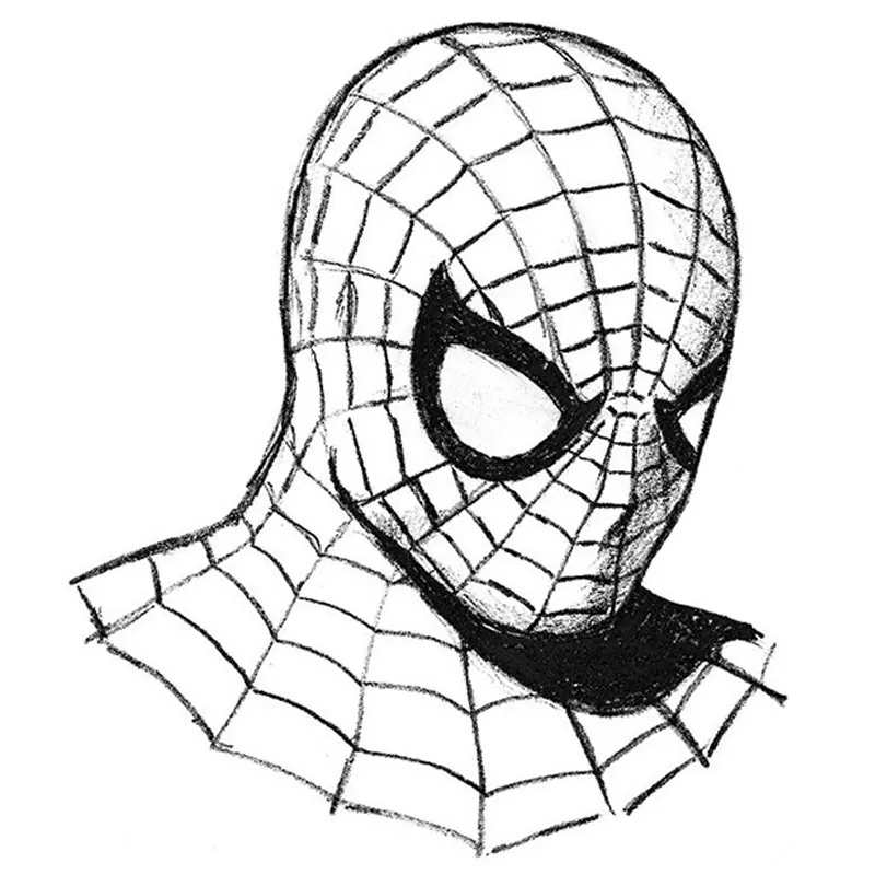 spiderman face sketch