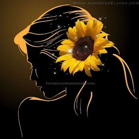 mujer con girasoles dibujo