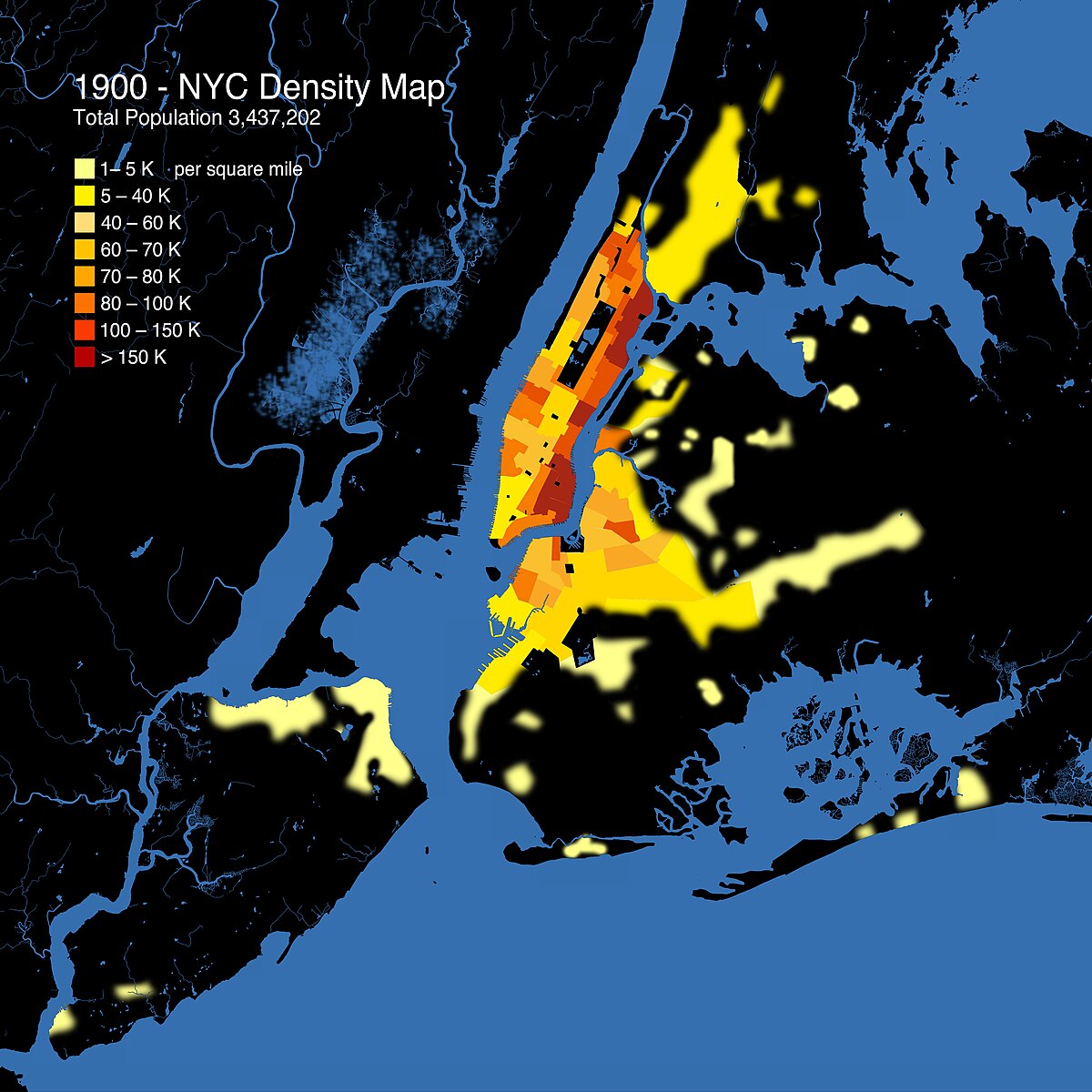 population of new york in 1990