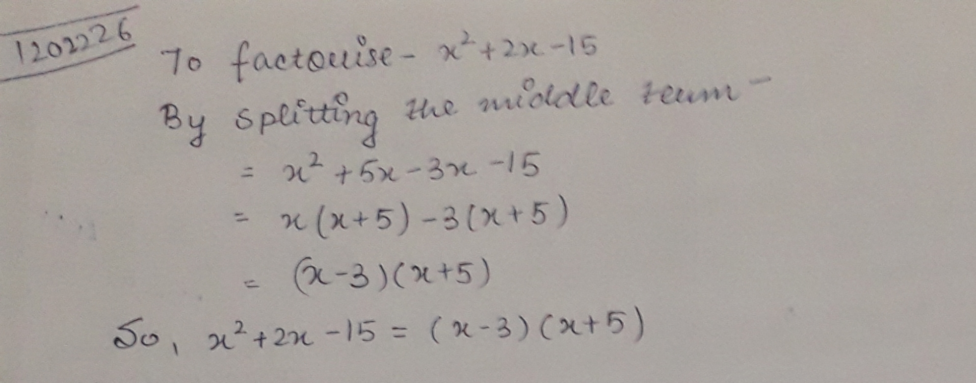 factorise x 2 2x