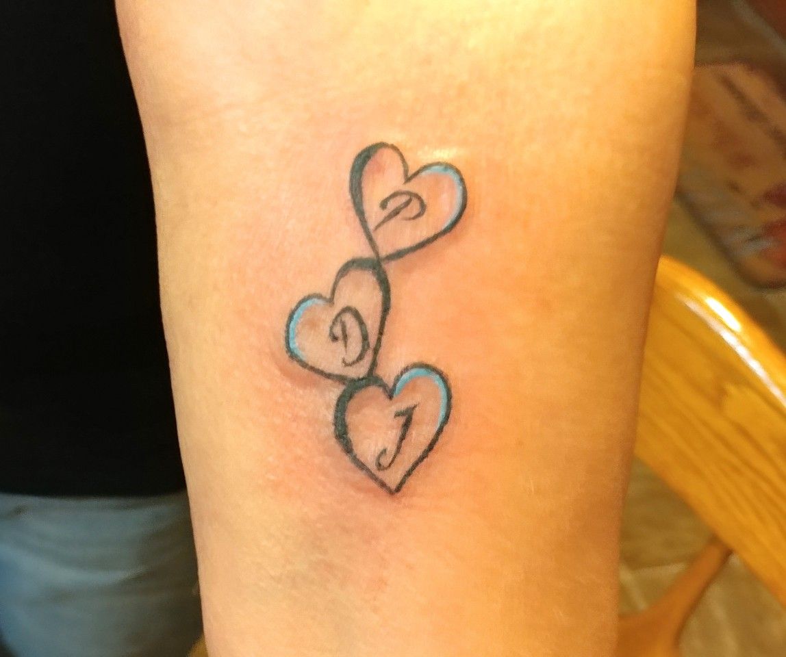 family 3 hearts tattoo