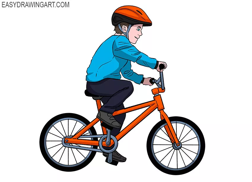 biking drawing easy