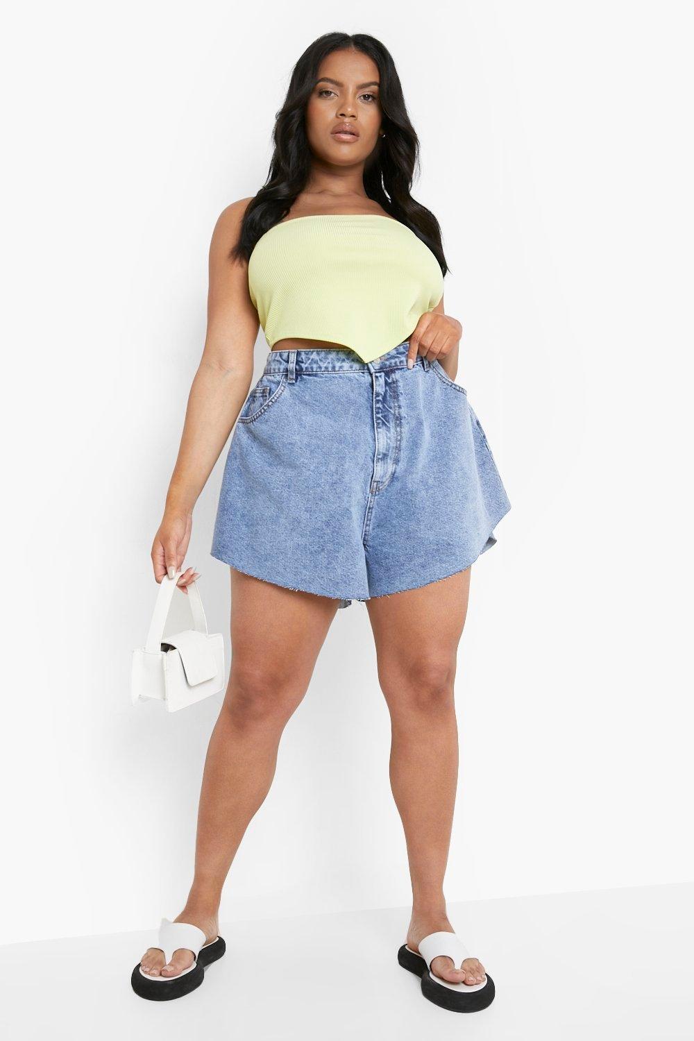 flippy denim shorts