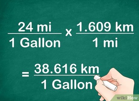 53 miles per gallon in litres