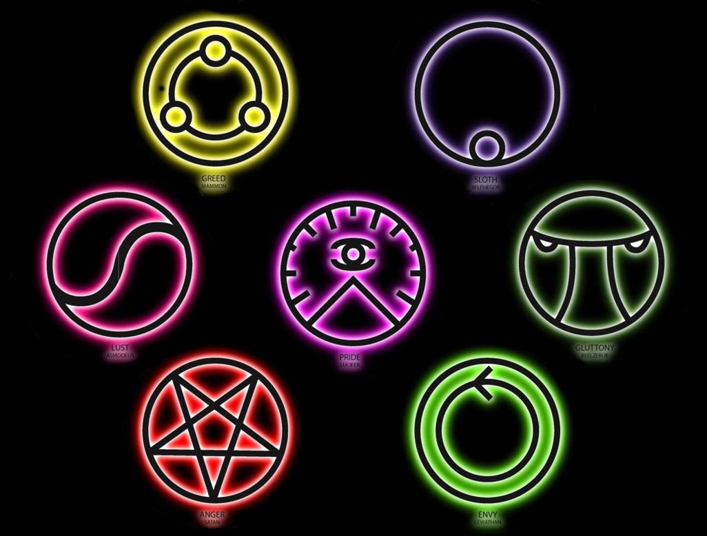 symbols for the 7 deadly sins