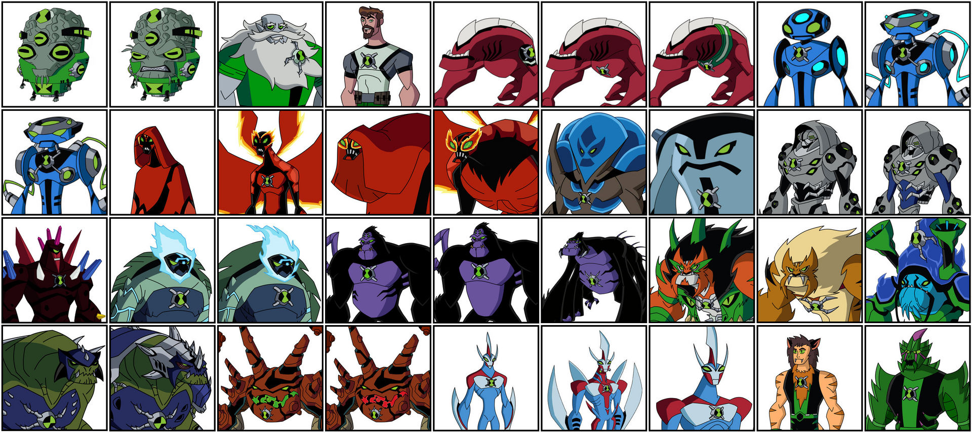 all ultimate aliens in ben 10 omniverse