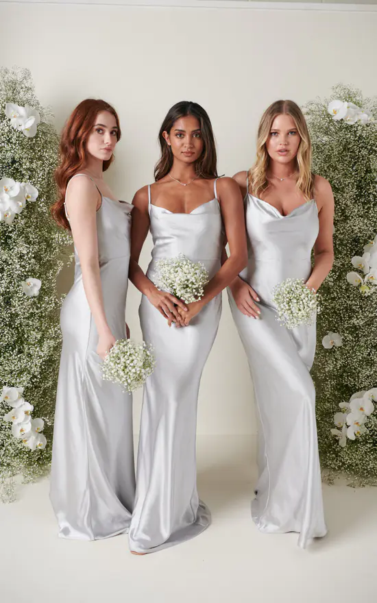 matte satin bridesmaid dresses