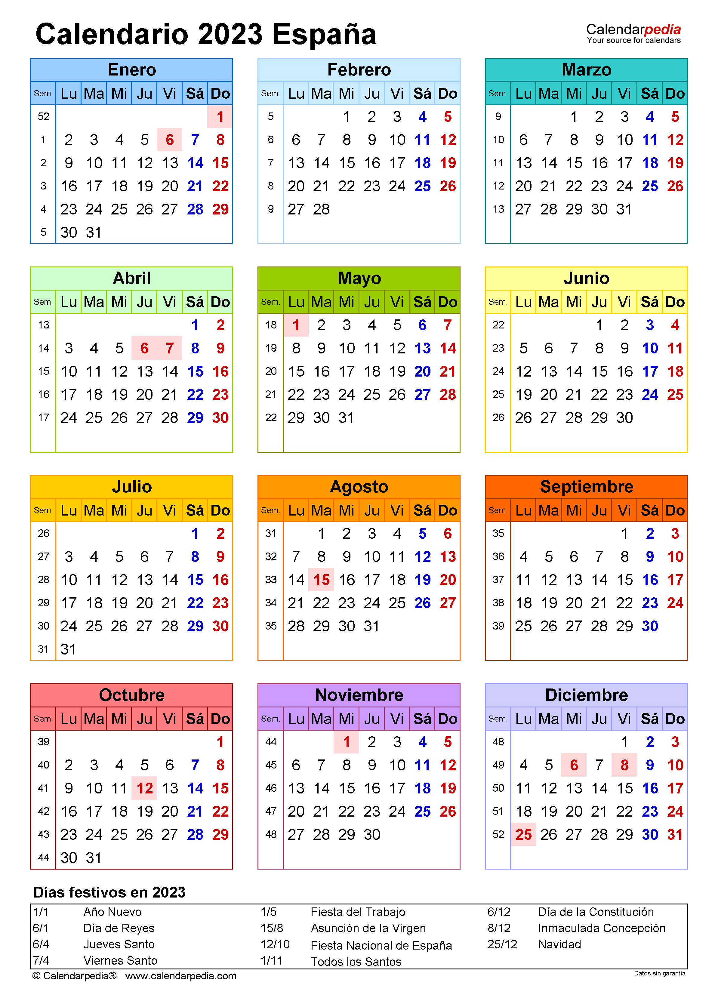 calendario 2023 editable word