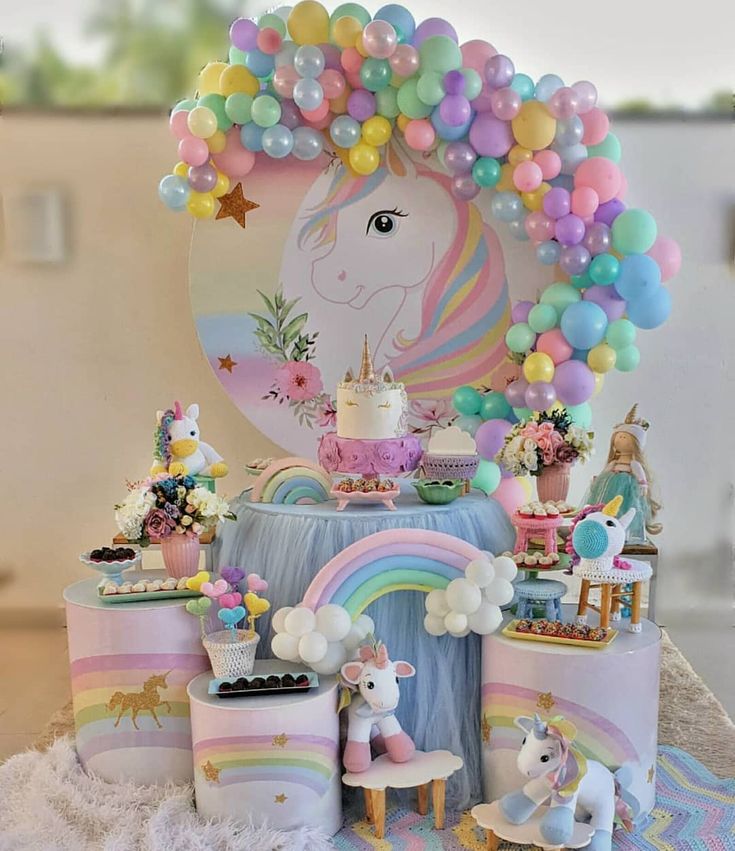 fiesta con tematica de unicornio