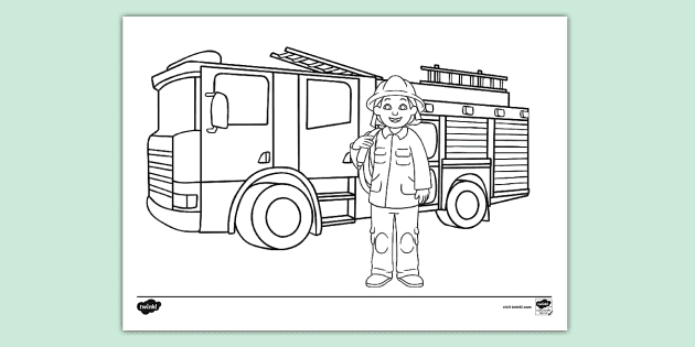 fire engine colouring pages