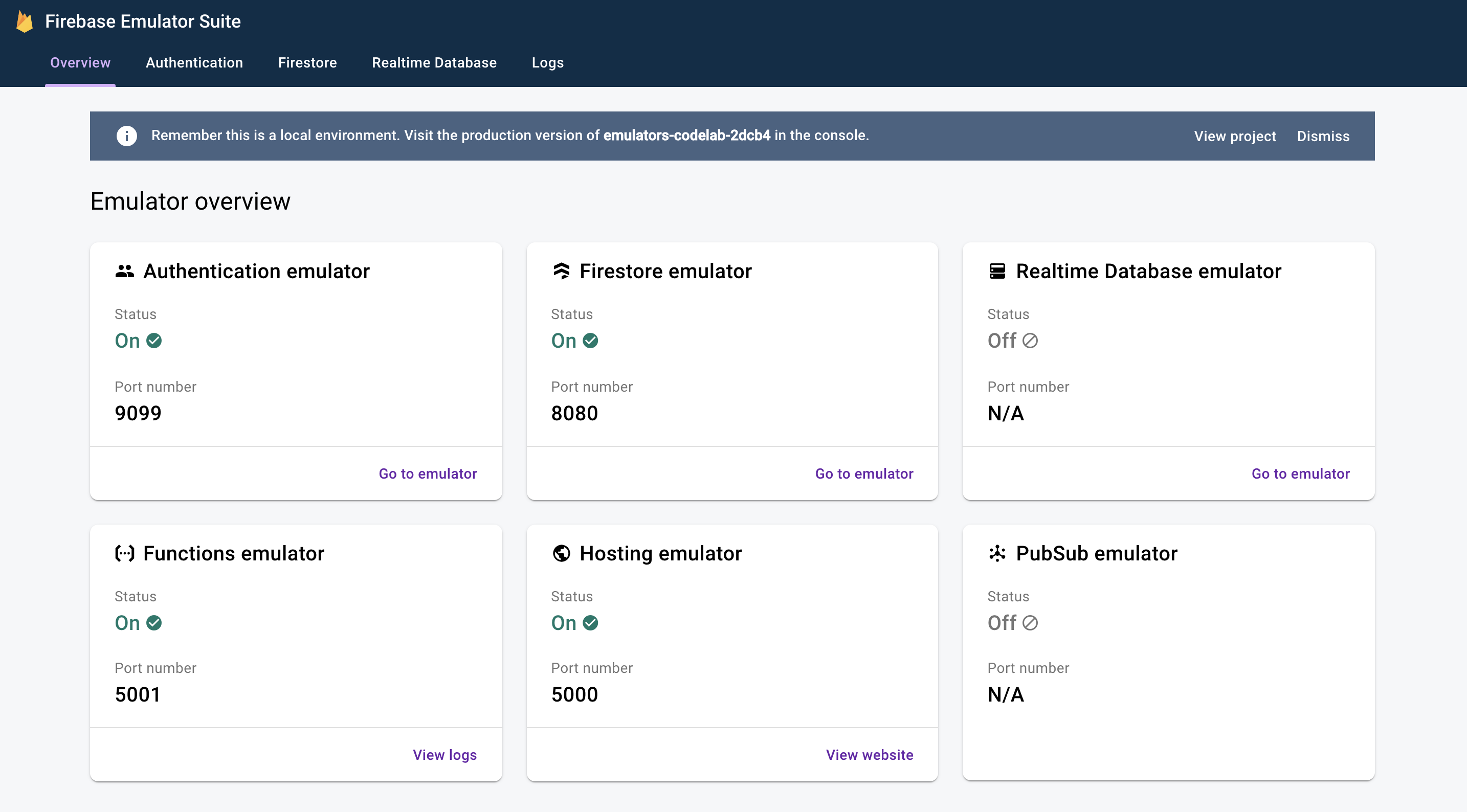 firebase emulator