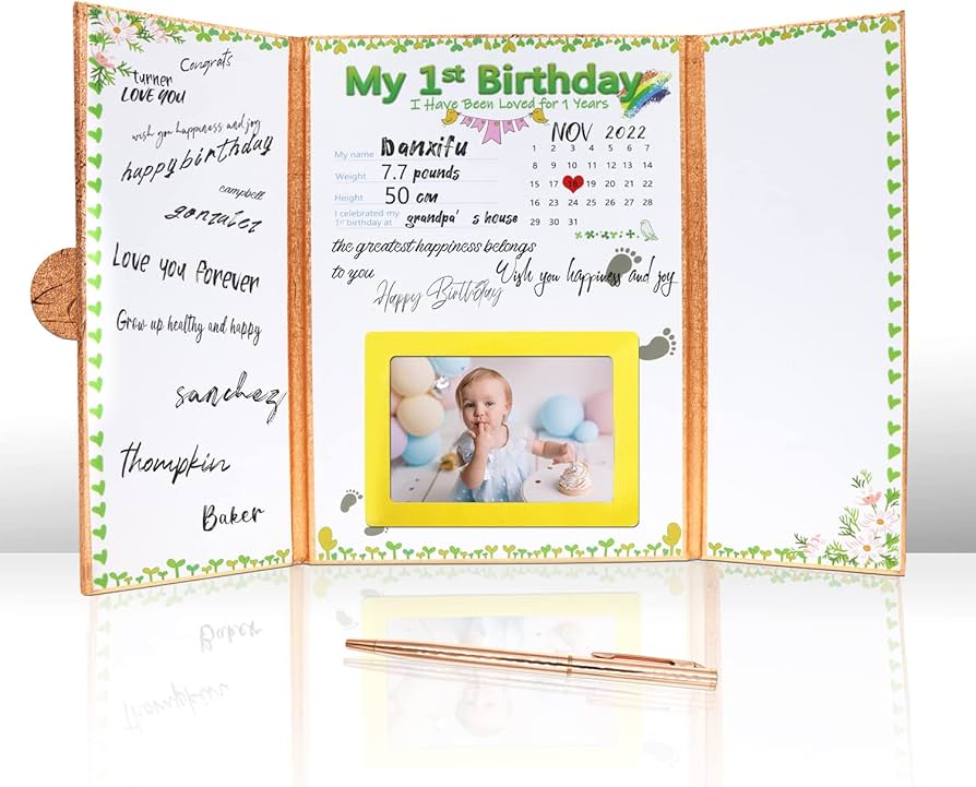 first birthday guest book sign