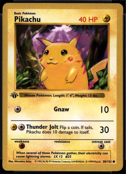 first edition red cheek pikachu