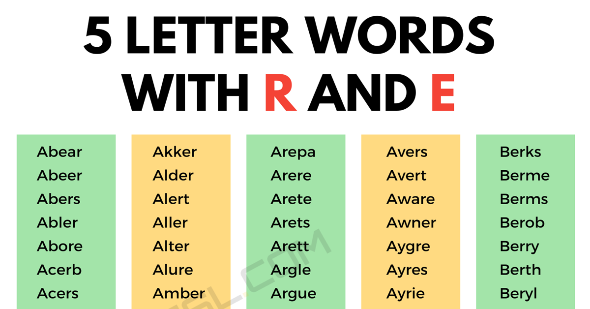 five letter words starting with r