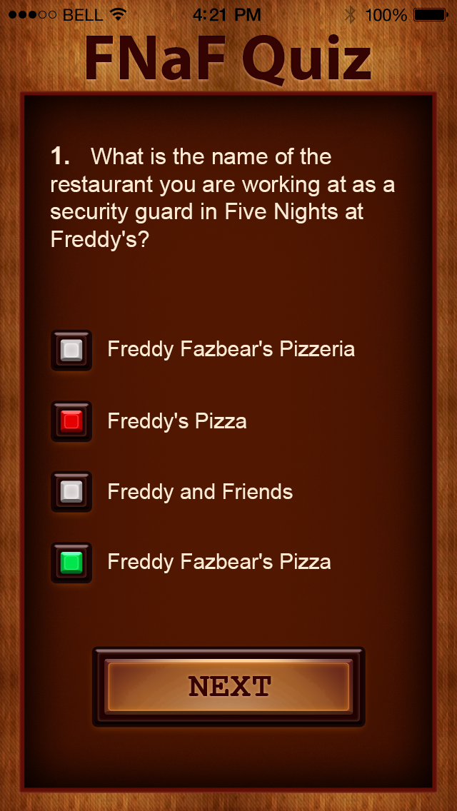 five nights at freddys quiz