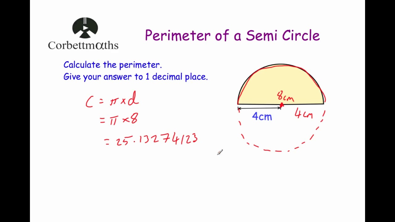 formula for semicircle circumference