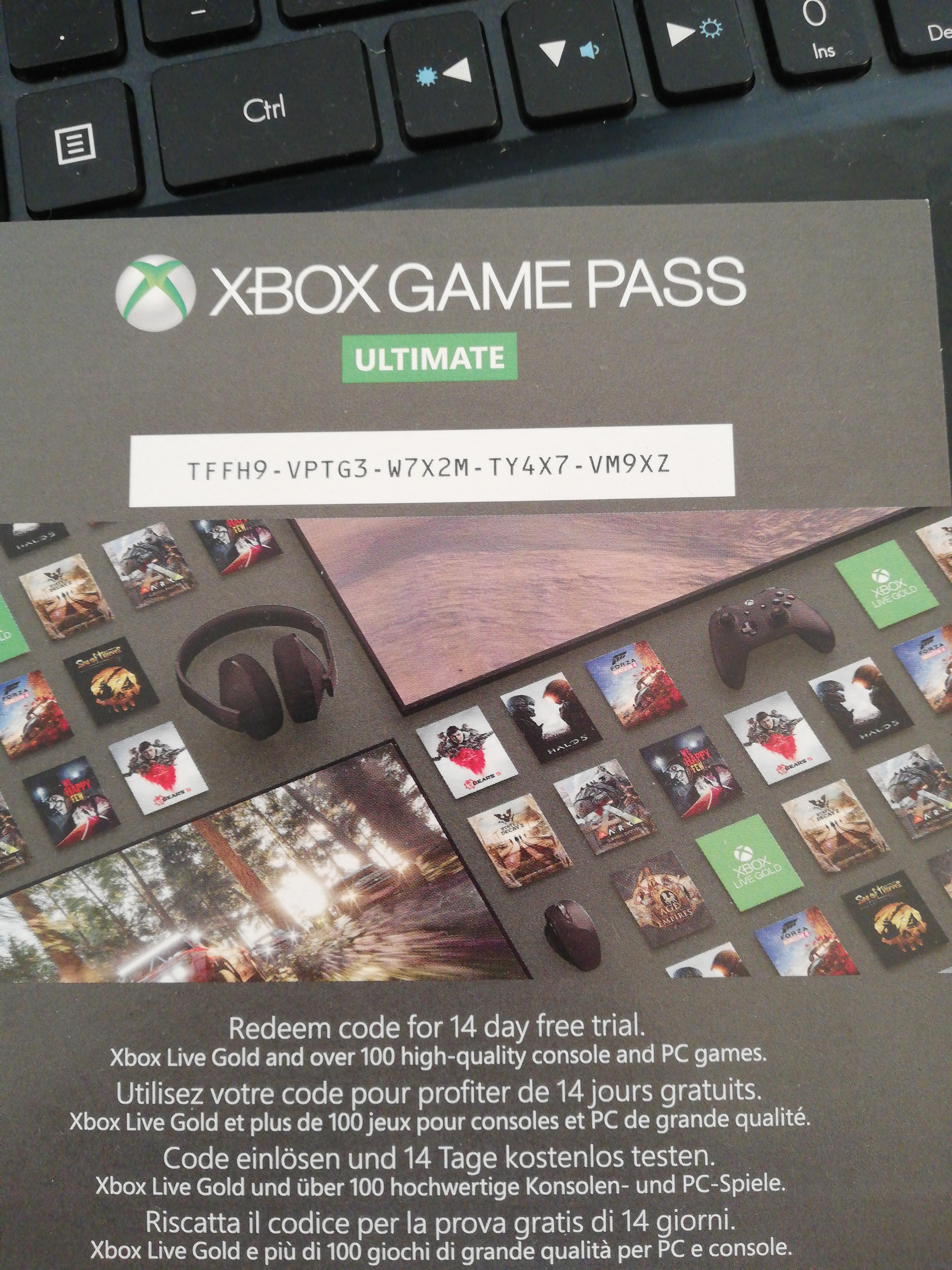 free game pass xbox code