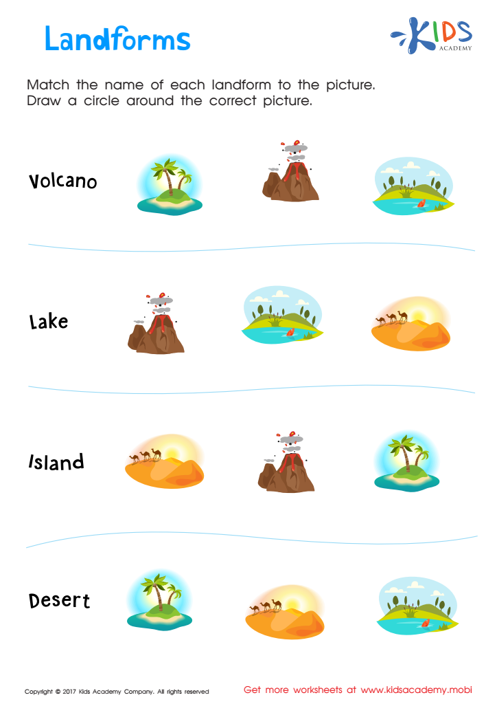 free landforms worksheets