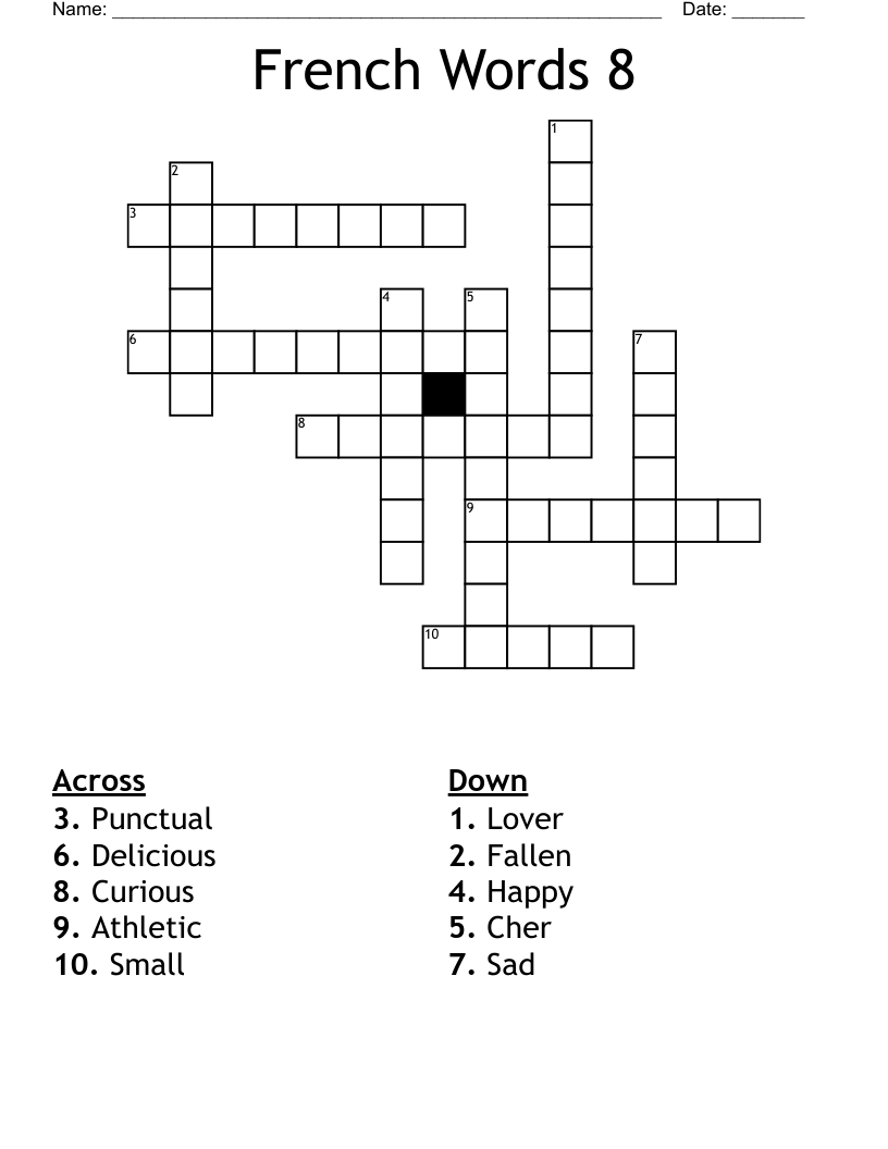 french lover crossword