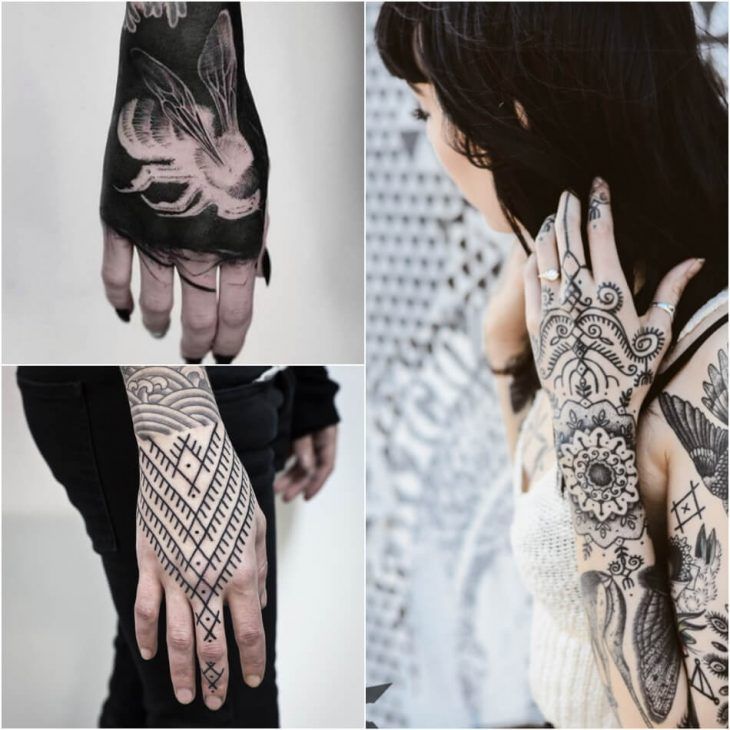 front hand tattoos