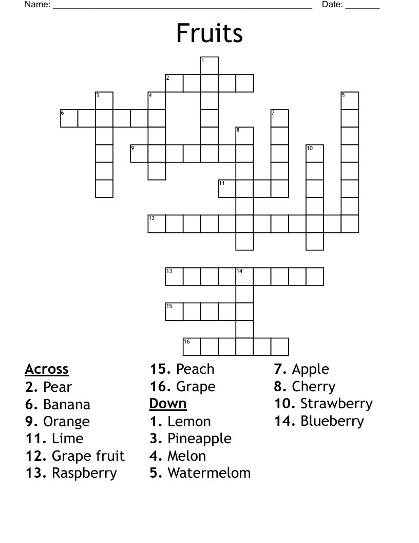 fruits crossword clue