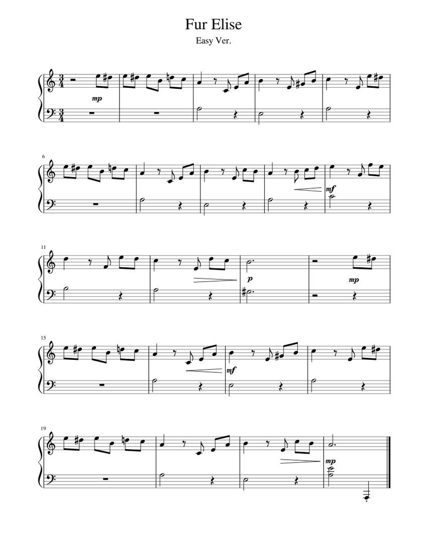 für elise piano notes pdf