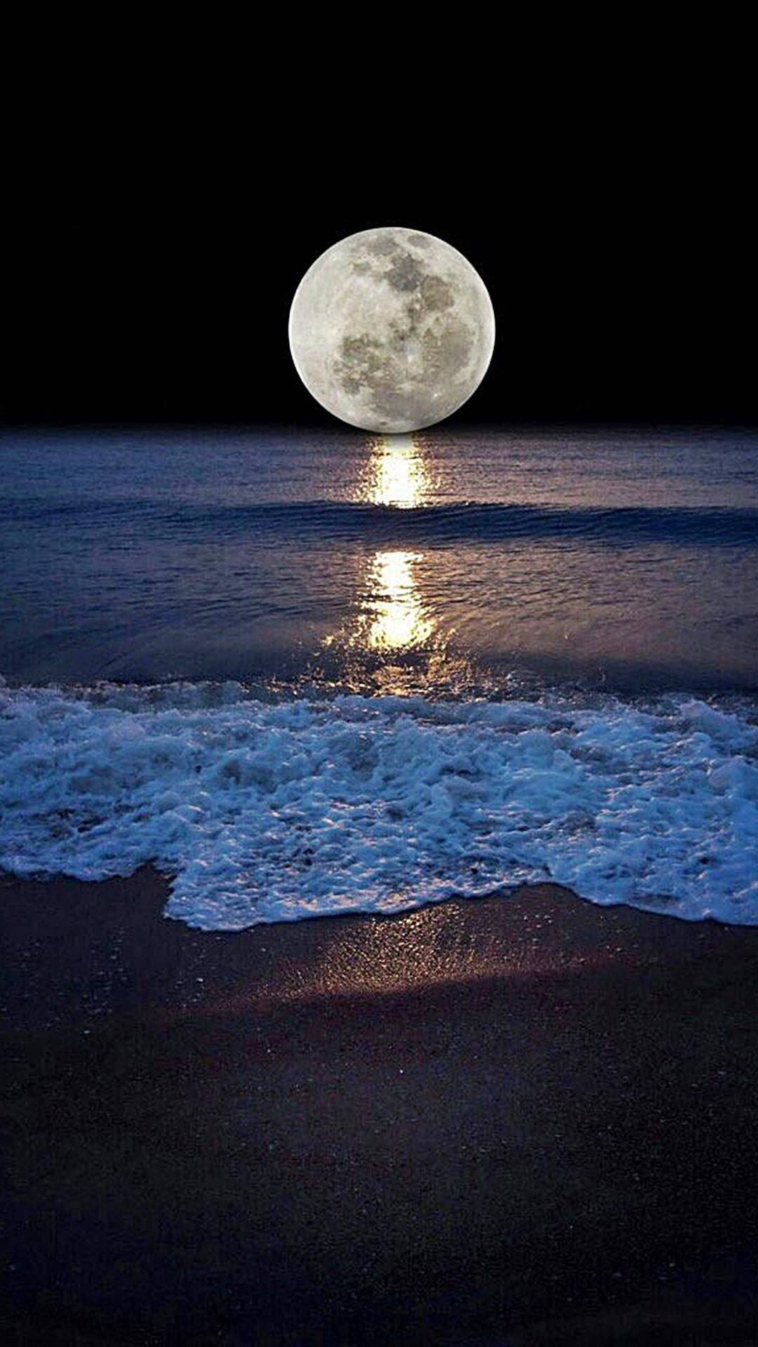 full moon sea wallpaper