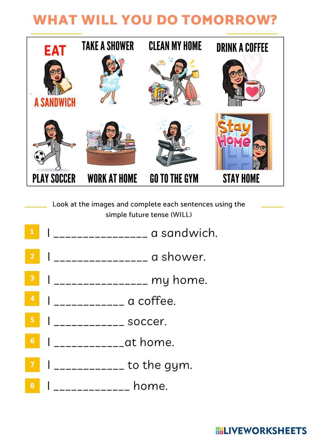 future tense live worksheet