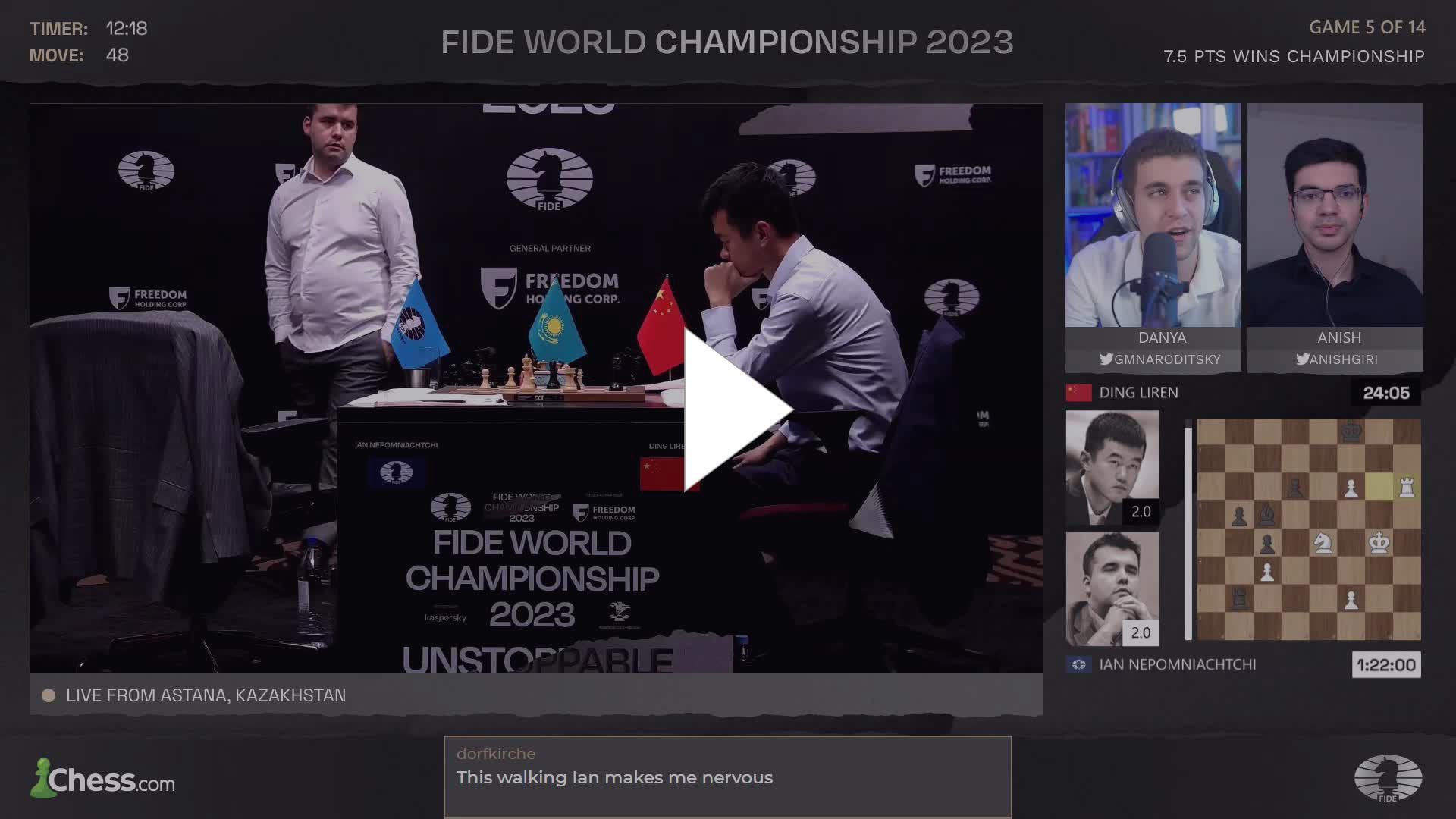 game 5 world chess championship 2023