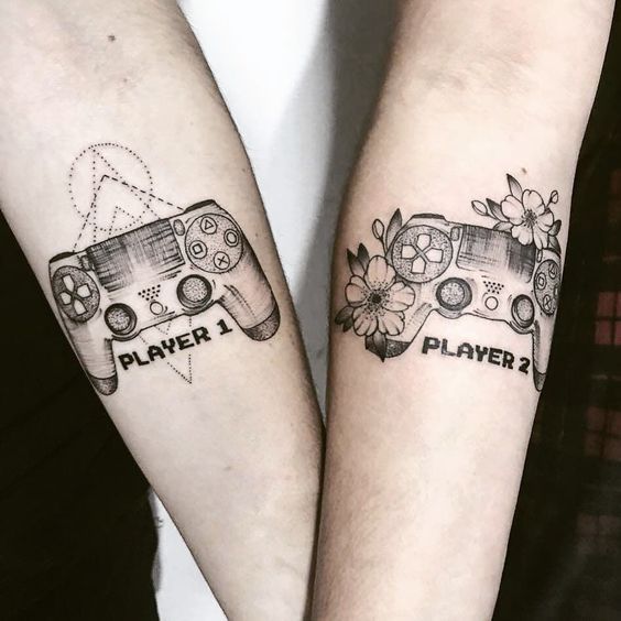 gaming couple tattoos