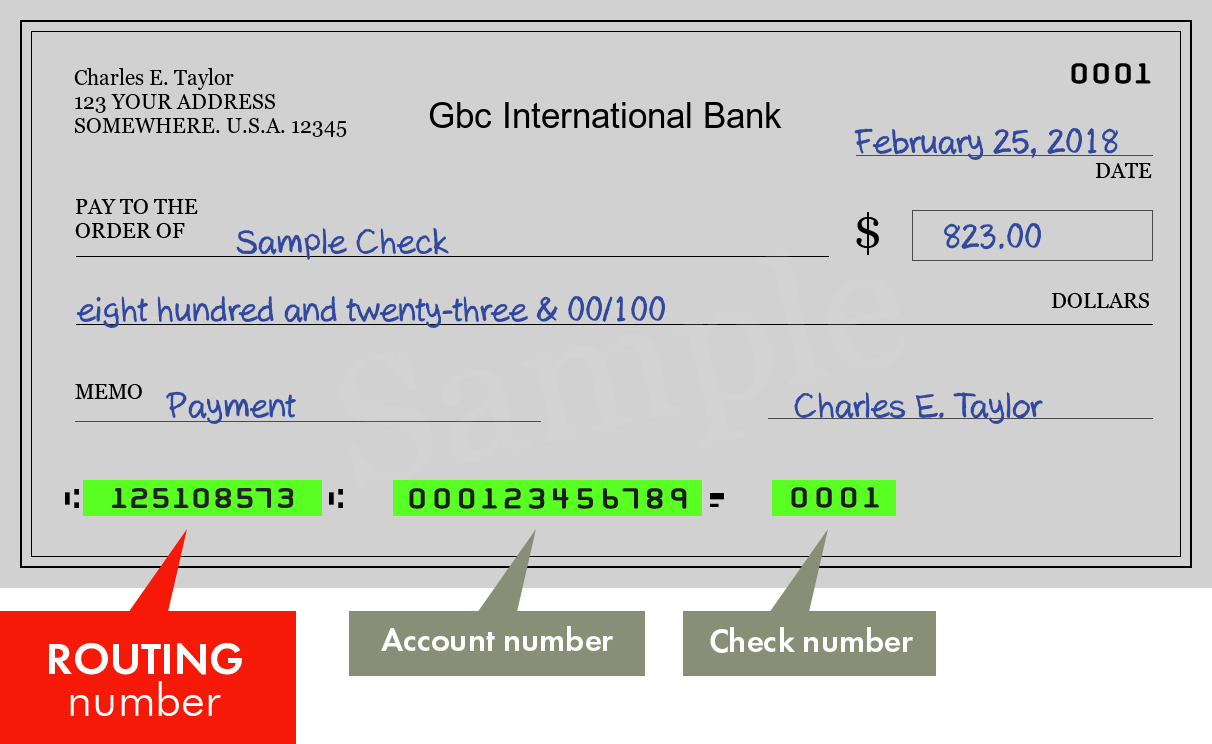 gbc routing number