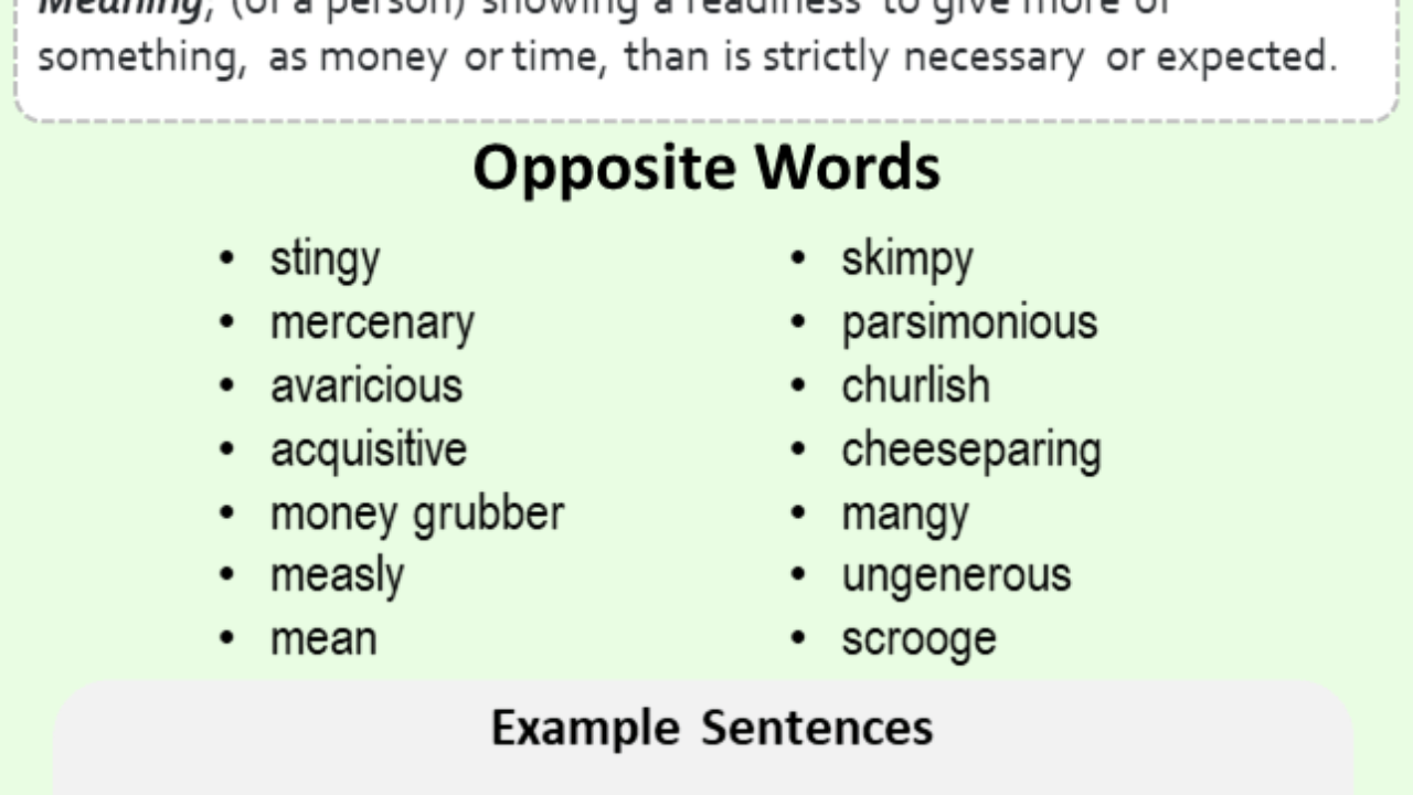 generous antonym