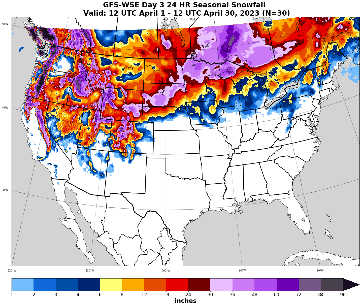 gfs total snowfall map