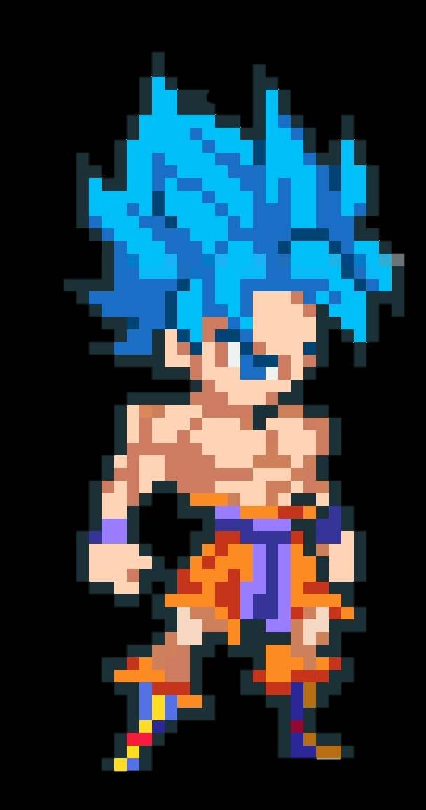 goku ssj blue pixel art