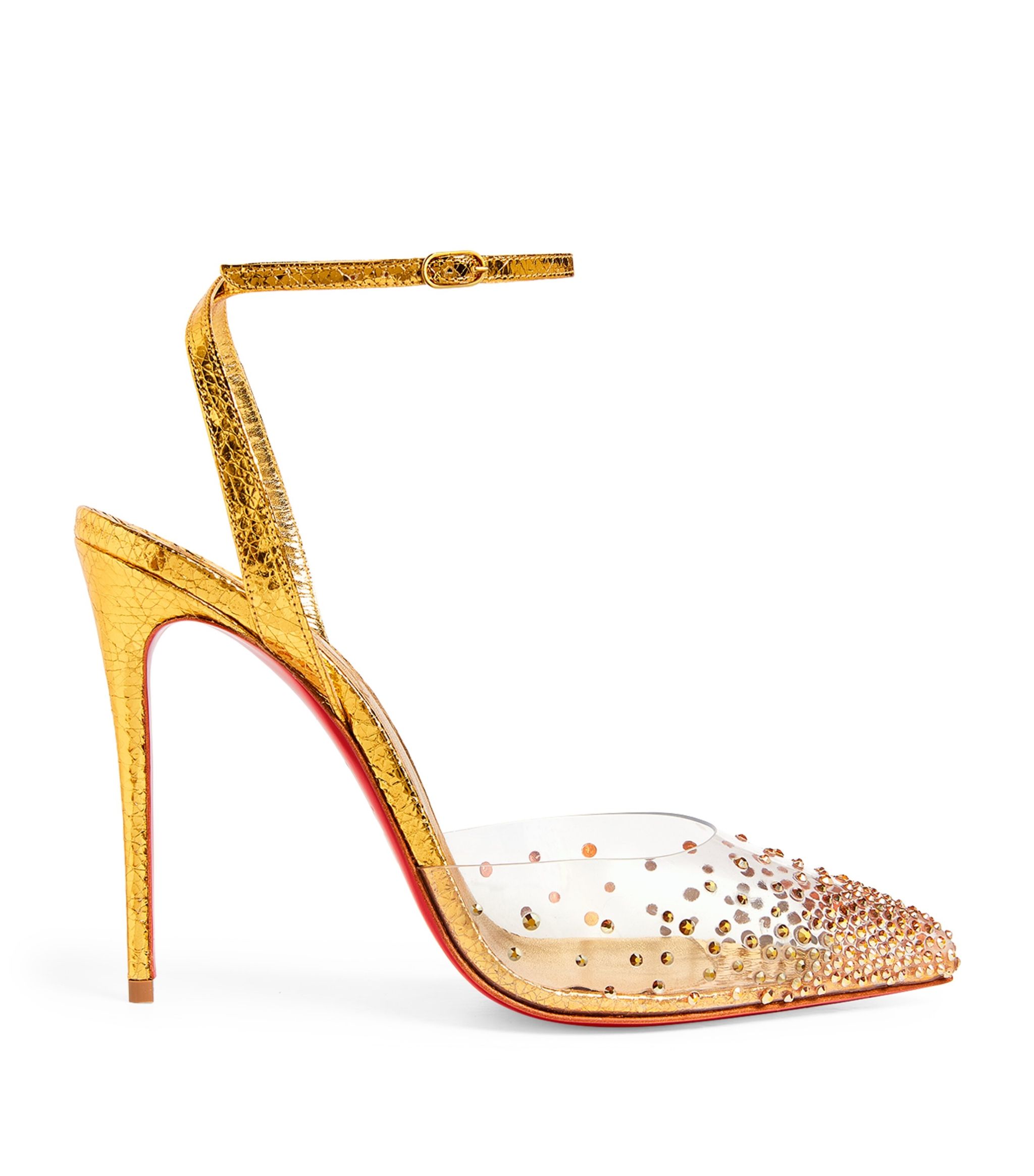 gold high heels louboutin