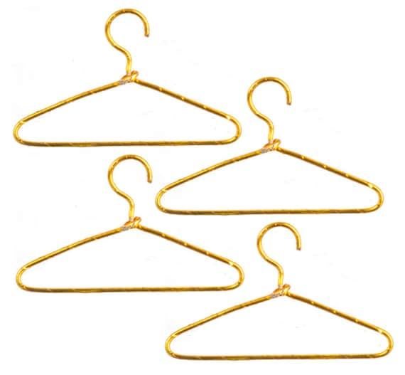 gold metal clothes hangers