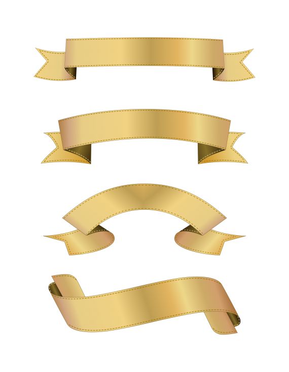 gold ribbon banner png