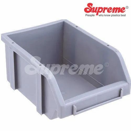 gray plastic bins