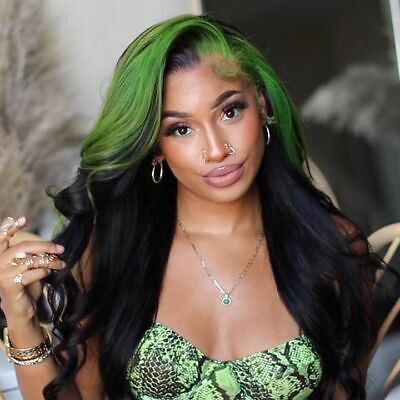 green ombre wig