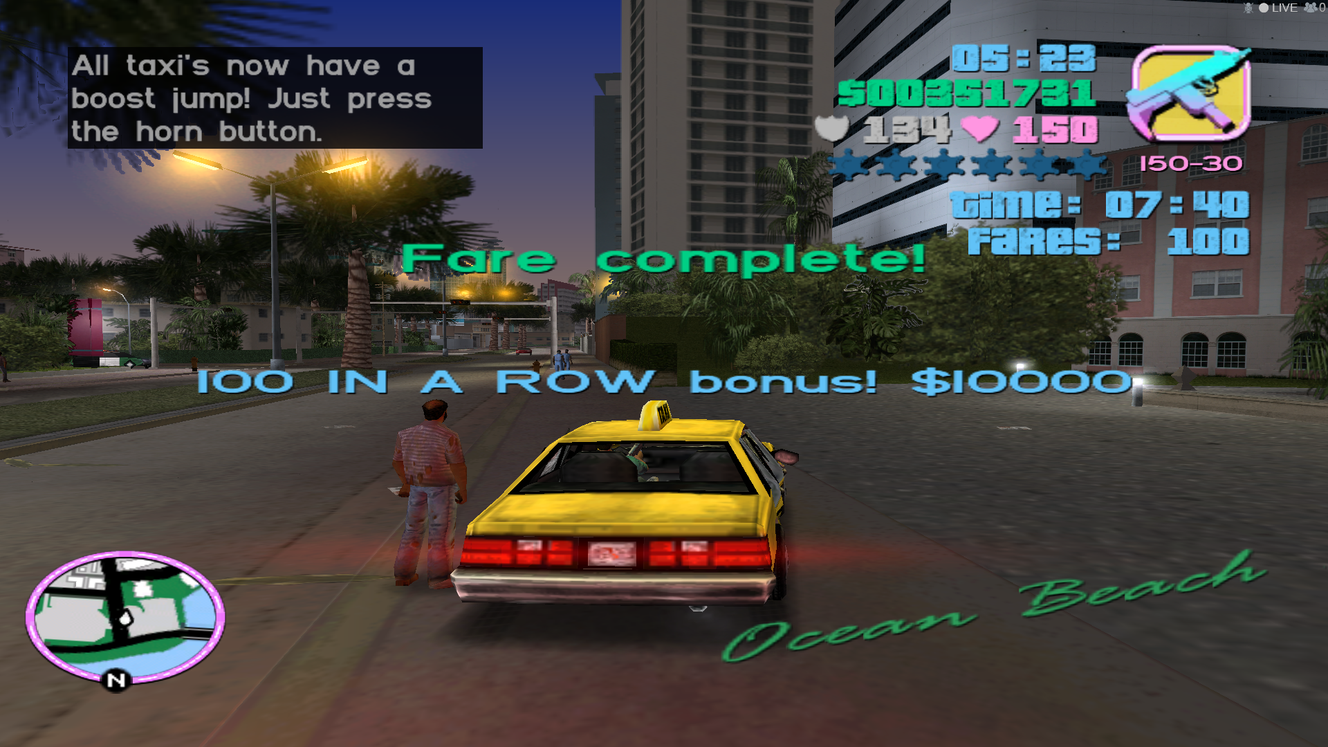 gta vice city taxi mission code