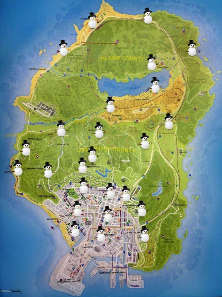 gta5 snowmen locations