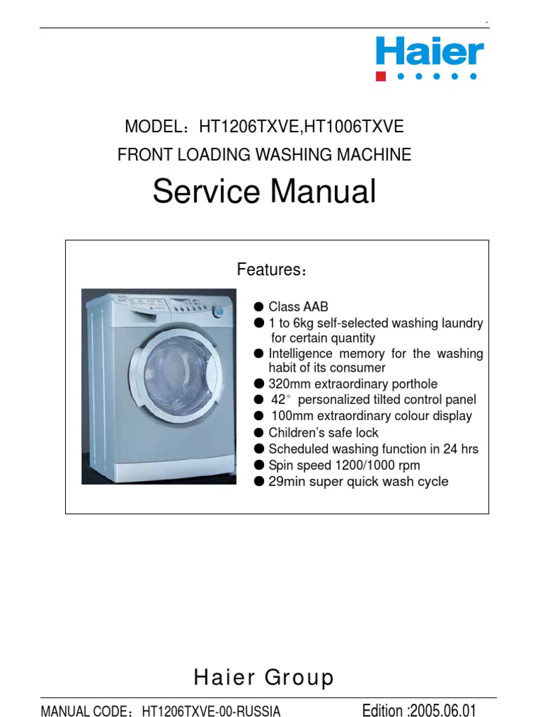 haier washing machine repair manual