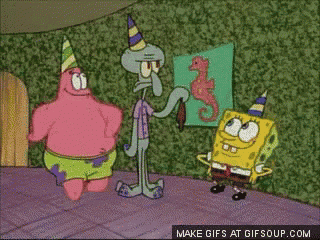 happy birthday squidward gif