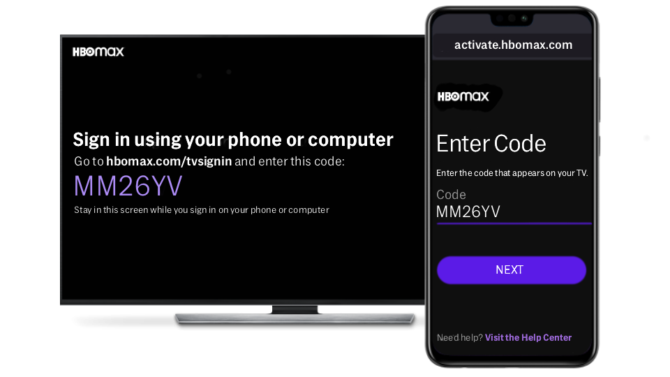 hbmax.com tv sign in code