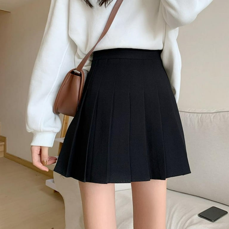 high waisted pleated skirt