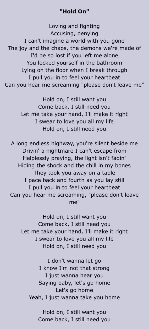 hold on lyrics